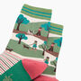 Dog Walking Striped Bamboo Socks In Green, thumbnail 2 of 4