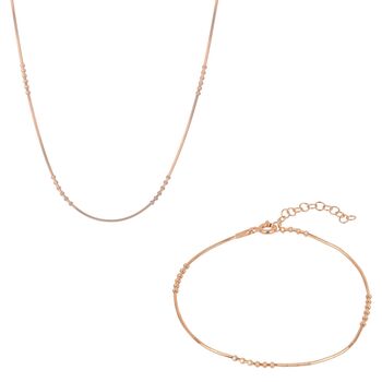 Sterling Silver Small Beaded Bracelet And Necklace Set, 2 of 12