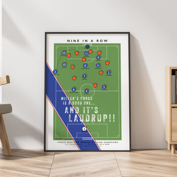 Rangers Nine In A Row Laudrup Goal Poster, 3 of 8