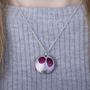 August Birth Flower Poppy Photo Locket Gift Necklace, thumbnail 3 of 5