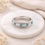 Personalised Sterling Silver Turquoise Spinner Ring – 5mm, thumbnail 1 of 7