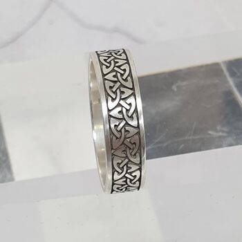 Personalised Celtic Sterling Silver Ring, 7 of 10