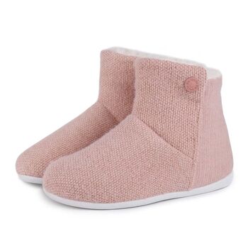 Women's Cosy Boot Slippers In Blush Pink, 7 of 11