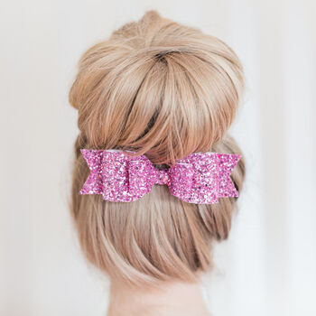 Oversized Glitter Hair Bow 14 Colours To Choose, 4 of 12