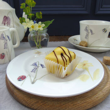 Fine Bone China Bee And Spring Flowers Cake Plate, 2 of 12