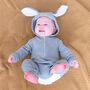 Organic Fluffy Tail Bunny Rabbit Baby Onesie, thumbnail 3 of 12