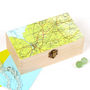 Personalised Map Location Rectangular Wooden Box, thumbnail 4 of 5
