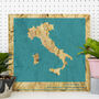 Personalised Wood Anniversary Italy Map Print, thumbnail 3 of 5