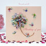 Multicoloured Flower And Butterfly Thinking Of You Card, thumbnail 1 of 12