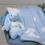 Personalised Blue Bashful Blanket And Bashful Bunny, thumbnail 1 of 7