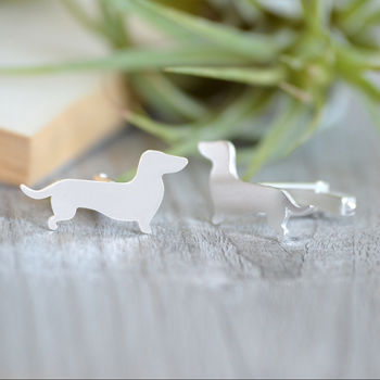 Long Tail Dachshund Cufflinks In Sterling Silver, 4 of 5