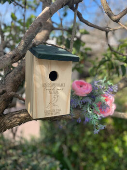 Personalised Wooden Memorial Robin Nesting Bird Box, 2 of 2