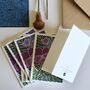 Linocut Pansy Flower Notecards Set Of Eight, thumbnail 5 of 5