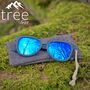 Boatmans Recycled Denim Frame And Blue Lens Sunglasses, thumbnail 2 of 11