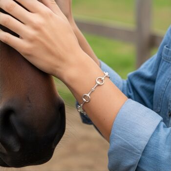 Petite Size Sterling Silver Snaffle Bit Bracelet, 8 of 12