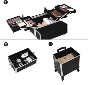 Three In One Makeup Case Beauty Trolley, 5 of 8