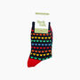 Rainbow Love Hearts Bamboo Socks In Navy, thumbnail 4 of 4