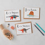 A To Z Alphabet Dinosaurs Greeting Cards, thumbnail 3 of 4