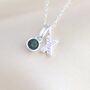 Sterling Silver Sparkle Kiss Birthstone Necklace, thumbnail 3 of 5