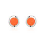 Neon Coral Enamel Studs, thumbnail 1 of 3