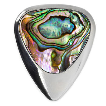 Titanium And Green Abalone Guitar Pick + Gift Box, 7 of 8
