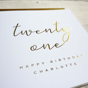 21st Birthday Personalised Foil Card, 2 of 2