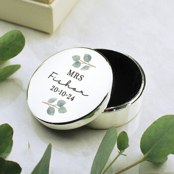 Personalised Wedding Ring Box Gift Botanical, 6 of 6