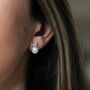 Harcourt Pearl And Zirconia Silver Round Drop Earrings, thumbnail 2 of 6