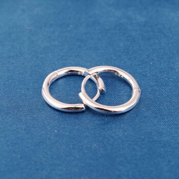 Sterling Silver 12mm Huggie Hoops, Minimalistic Hoop Earrings, 3 of 7