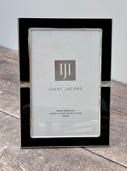 Isaac Jacobs Black And Silver Tone Border Photo Frame, 2 of 3