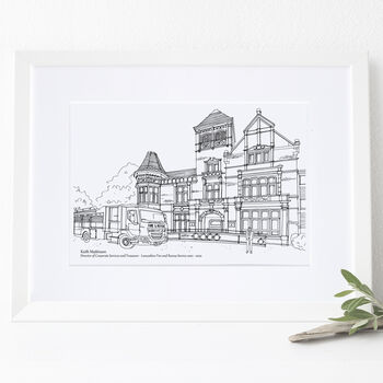 Personalised Hand Drawn Retirement Sketch Gift, 6 of 8