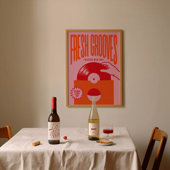 Vinyl Record Print | Fresh Grooves | Music Inspired Wall Art | Retro Mid Century Poster, 10 of 11