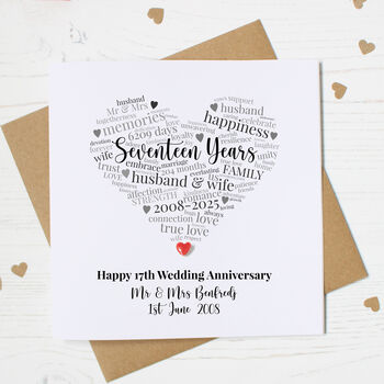 Personalised Wedding Anniversary Card – Any Year, 2 of 7