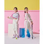 Shine Girls Cotton Tracksuit – Ecru And Pink, thumbnail 1 of 4