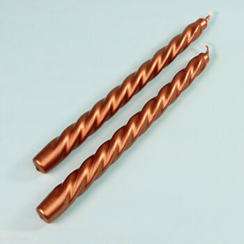 G Decor Pack Of 10 Or 20 Copper Twisted Dinner Candles, 2 of 3