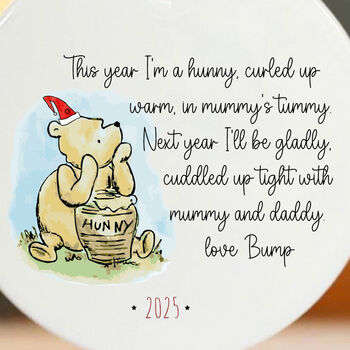 Pooh Bear White Christmas Bump Bauble Ornament Gift, 4 of 4