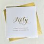 Personalised Golden Wedding Anniversary Metallic Card, thumbnail 1 of 3