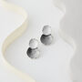 Matte Silver And Dark Grey Double Disc Stud Earrings, thumbnail 3 of 3