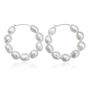 Arabella Bridal Baroque Pearl Hoop Earrings, thumbnail 1 of 3