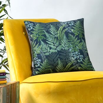 Luxury Super Soft Velvet Cushion Ferns Floral, 6 of 8