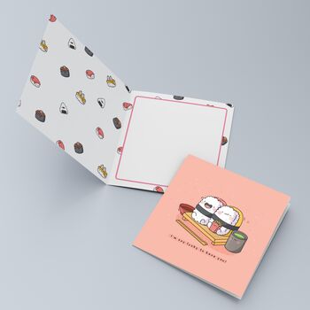 Cute Sushi Greetings Card, 2 of 9