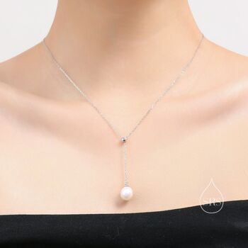 Natural Baroque Pearl Lariat Pendant Necklace, 3 of 10