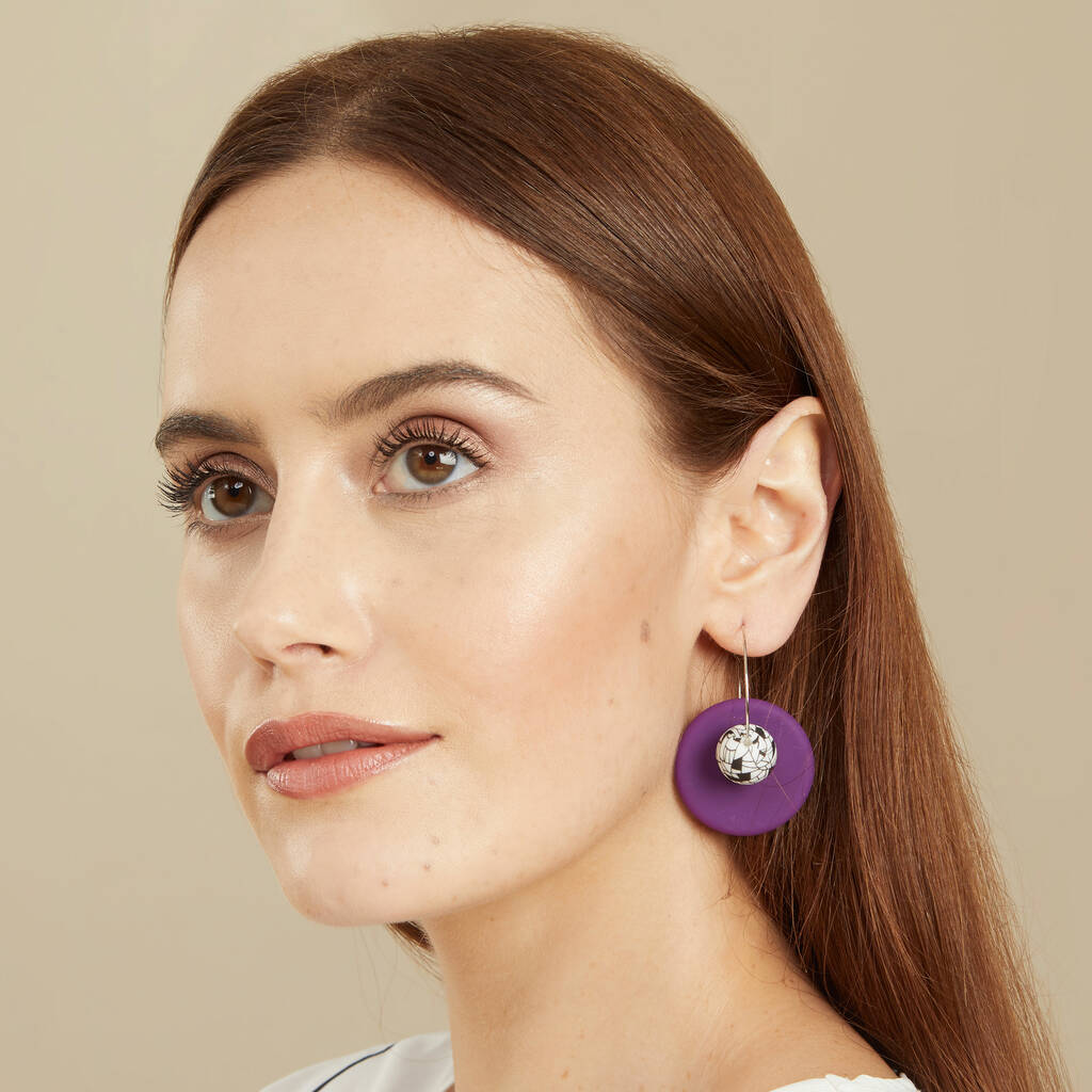 statement purple earrings