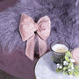 Luxury Small Christmas Bow In Pink Blush Velvet, thumbnail 1 of 4