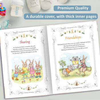 Personalised Words Of Wisdom Christening Gift Book, 7 of 10
