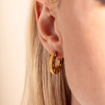 Chunky Gold Vermeil Plated Geometric Hoop Earrings, 8 of 10