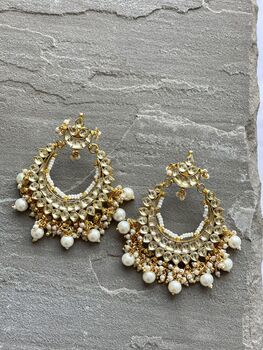 Elaiya Chandbali Gold Earrings, 3 of 5