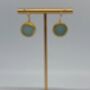 Turquoise Gold Plated Dangle Earrings, thumbnail 1 of 2