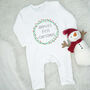 Modern Wreath Personalised First Christmas Rompersuit, thumbnail 1 of 2