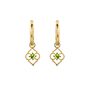 Moroccan Charm Peridot Gold Plated Huggie Hoop Earrings, thumbnail 3 of 7
